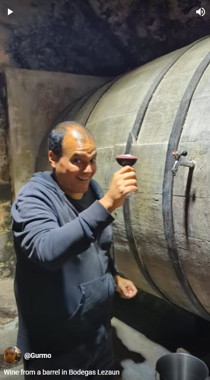 Wine from the barrel at Bodegas Lezaun
